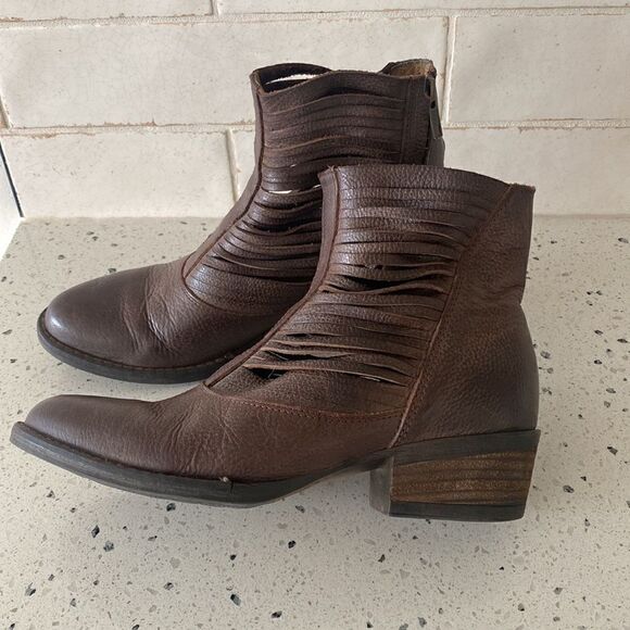 Sbicca Boots Jeronimo Brown Leather Ankle Western Booties Women’s Size 7 - Picture 3 of 12